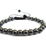 Bracelets de perles noirs en cristal à perles 