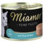 6x185g Filets Fins thon, riz en gelée Miamor - Nourriture pour Chat