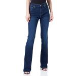 Jeans évasés 7 For All Mankind bleues foncé à logo en denim délavés W27 look fashion pour femme 