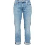 Jeans boyfriend 7 For All Mankind bleues claires en coton mélangé délavés W25 L29 classiques pour femme 