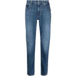 Jeans slim 7 For All Mankind bleu indigo à logo délavés stretch W32 L29 