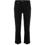Jeans droits 7 For All Mankind noirs en coton mélangé W24 L27 pour femme en promo 