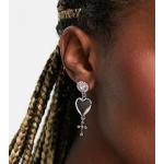 Boucles d'oreilles croix pour festival 8 Other Reasons argentées à strass pour femme en promo 
