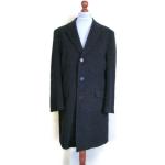 Manteaux en cachemire d'automne noirs Taille XXL look vintage pour homme 