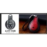 A -Couverture de coquille de porte clés en cuir véritable rouge fait à la main pour MINI Cooper 3rd Gen F55 F56 F57 F54, clé intelli