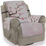 Housses de fauteuil roses en velours à motif animaux 1 place 