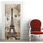 Autocollants à carreaux imprimé carte du monde Tour Eiffel 