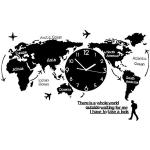 Horloges silencieuses imprimé carte du monde 