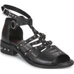 Sandales A.S.98 noires en cuir à clous en cuir Pointure 39 pour femme en promo 