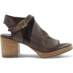 Sandales à talons A.S.98 marron en cuir Pointure 40 avec un talon entre 7 et 9cm pour femme 