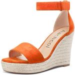 Sandales compensées orange Pointure 37 look fashion pour femme 