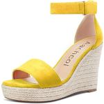 Sandales compensées jaunes Pointure 38 look fashion pour femme 