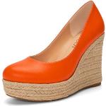 Escarpins compensés orange à élastiques Pointure 38 look fashion pour femme 