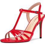 Chaussures montantes rouges Pointure 36 avec un talon entre 3 et 5cm look fashion pour femme 