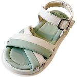 Sandales vertes en cuir à strass en cuir respirantes à bouts pointus Pointure 32 look fashion pour enfant 