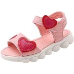 Sandales de soirée roses en toile respirantes à bouts carrés Pointure 32 look fashion pour enfant 