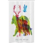 Rideaux de douche Abakuhaus magenta en tissu à motif animaux 120x180 