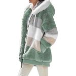 Vestes zippées d'hiver vertes en fausse fourrure Taille S look fashion pour femme en promo 
