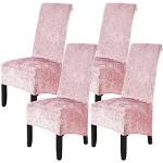 Housses de chaise roses en velours en lot de 4 