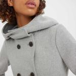 Manteaux classiques d'automne Vero Moda marron à capuche à manches longues look fashion pour femme 