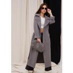 Manteaux classiques gris en laine à manches longues Taille XL plus size look fashion pour femme 
