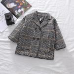 Manteaux à carreaux en fibre synthétique enfant en laine look casual 