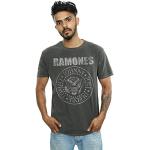 Absolute Cult Ramones Homme Distressed Presidential Seal Lavé T-Shirt Charbon Small