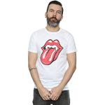T-shirts blancs en lycra à manches courtes Rolling Stones à manches courtes à col rond Taille 4 XL look fashion pour homme 