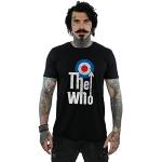 T-shirts noirs en lycra à manches courtes The Who à manches courtes à col rond look fashion pour homme 