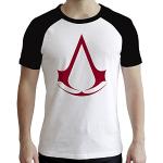 T-shirts ABYstyle blancs en coton à manches courtes Assassin's Creed à manches courtes Taille XS look fashion pour homme 