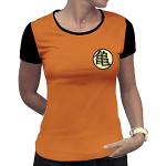 T-shirts ABYstyle orange à manches courtes Dragon Ball à manches courtes Taille XS petite look fashion pour femme 