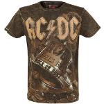 T-shirts marron en coton AC/DC Taille XXL pour homme 