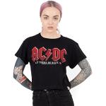 T-shirts noirs en coton à manches courtes AC/DC à manches courtes Taille L look Rock pour femme 