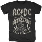 T-shirts noirs à manches courtes AC/DC à manches courtes à col rond Taille 4 XL look fashion pour homme 