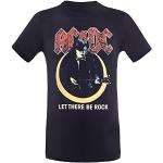 T-shirts à imprimés noirs en coton AC/DC à col rond Taille 4 XL look Rock pour homme 