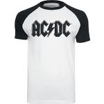 AC/DC Logo Noir Homme T-Shirt Manches Courtes Blanc/Noir L 100% Coton Regular/Coupe Standard