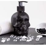 Accentra Distributeur de Savon en Forme de tête de Mort avec Savon Liquide - Crâne - Noir chromé, Plastique, Glitter