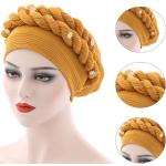 Turbans de printemps jaunes 56 cm look casual pour femme 