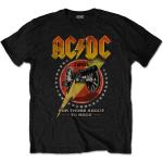 T-shirts noirs AC/DC à manches courtes look Rock pour femme 