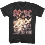 T-shirts à imprimés noirs en coton AC/DC à manches courtes à col rond Taille 3 XL plus size look Rock pour homme 