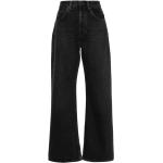 Jeans taille haute Acne Studios noirs en cuir synthétique délavés éco-responsable W25 L34 classiques pour femme 
