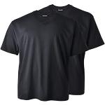 T-shirts fashion Adamo noirs en coton oeko-tex à manches courtes à col en V en lot de 2 Taille XL look fashion pour homme 