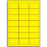 Address Or Multi Purpose Yellow Round Cornered Label - 21 Label Per Sheet - 25 Sheets 63.5mm x 38.1mm