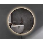 Miroirs de salle de bain Adema argentés en aluminium lumineux diamètre 80 cm 