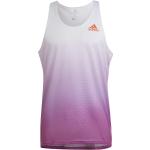 adidas Adizero Singlet Homme, blanc/rose L 2022 T-shirts course à pied
