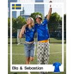 Maillots de la Suède adidas Performance bleus à motif Suède Taille L classiques pour femme en promo 