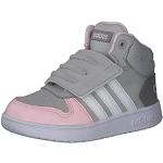 adidas Mixte bébé Hoops Mid 2.0 Chaussure de basketball, Grey Cloud White Clear Pink, 24 EU