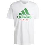 T-shirts col rond adidas Graphic blancs à manches courtes à col rond Taille L en promo 