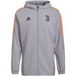 Vestes de sport adidas grises en polyester Juventus de Turin respirantes Taille XXL look fashion pour homme 