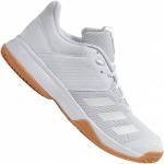 Chaussures de salle adidas Volley blanches à rayures en caoutchouc respirantes à lacets Pointure 44,5 pour femme 